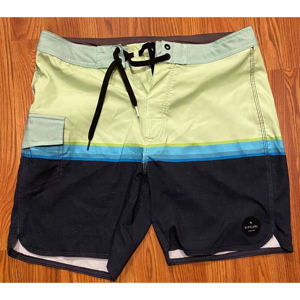Rip Curl Colorblock Board Shorts Mens 36 8" Beach Swim Trunks Cargo Style Pocket